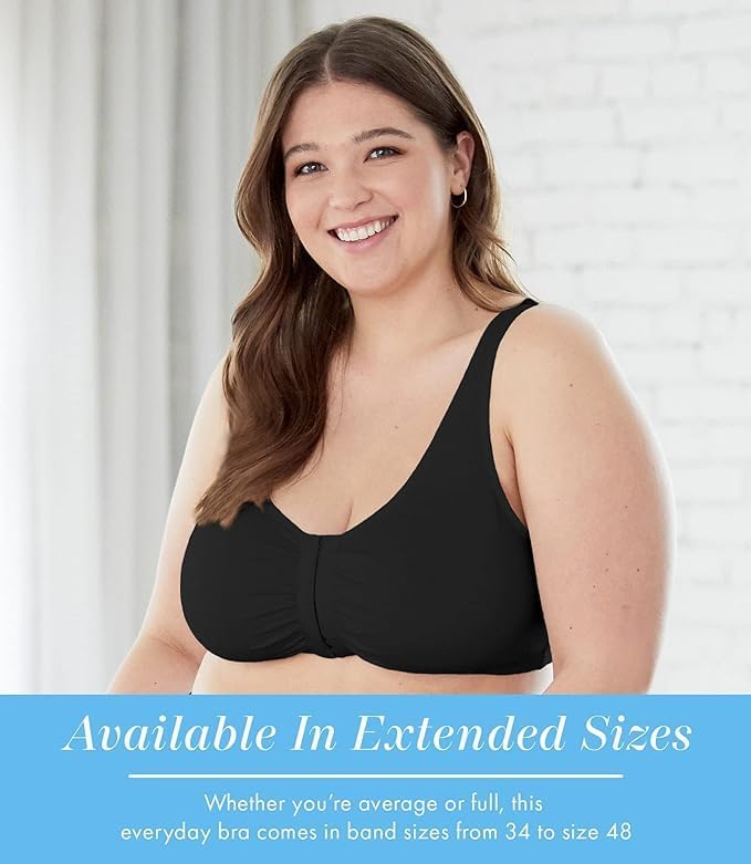 Bestform 5006014 Comfortable Unlined Wireless Cotton Stretch Sports Bra with Front Closure - Image 8