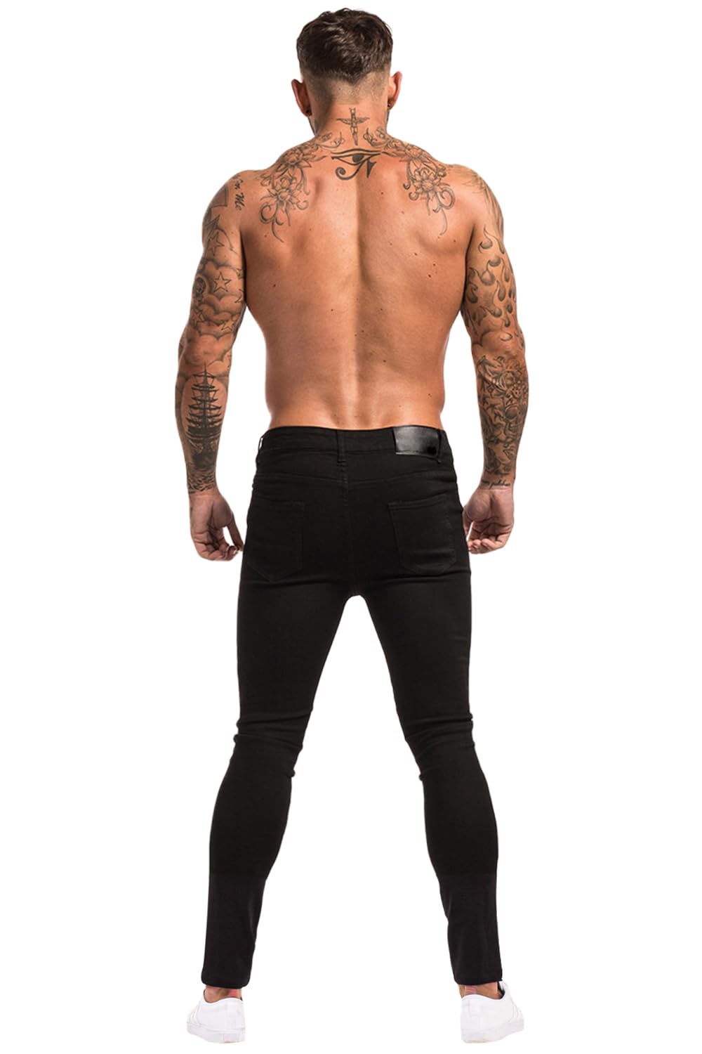 GINGTTO Jeans Homme Pantalon Skinny Élastique Slim Fit Extensible Tapered Denim Pants