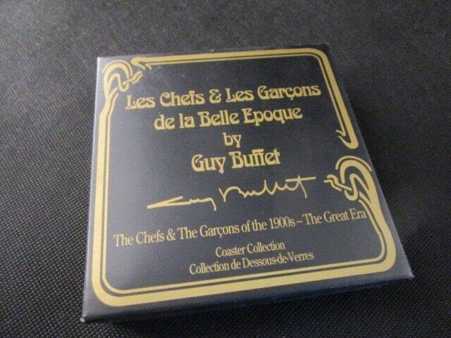 Les Chefs& Les Garcons De La Belle Epoque by Guy Buffet 6 Coasters New