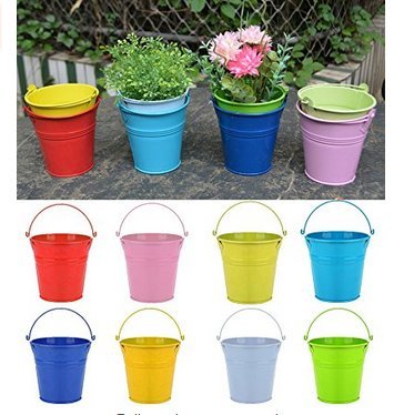 Wiiguda@8 Stück Metall Eisen Hängetöpfe Blumentopf Balkontopf Vase mit 8