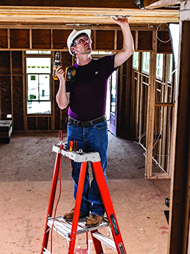 Louisville Ladder 12-Foot Fiberglass Pro Platform Ladder with Extended Rail, 300-Pound Capacity, Type IA, FXP1712