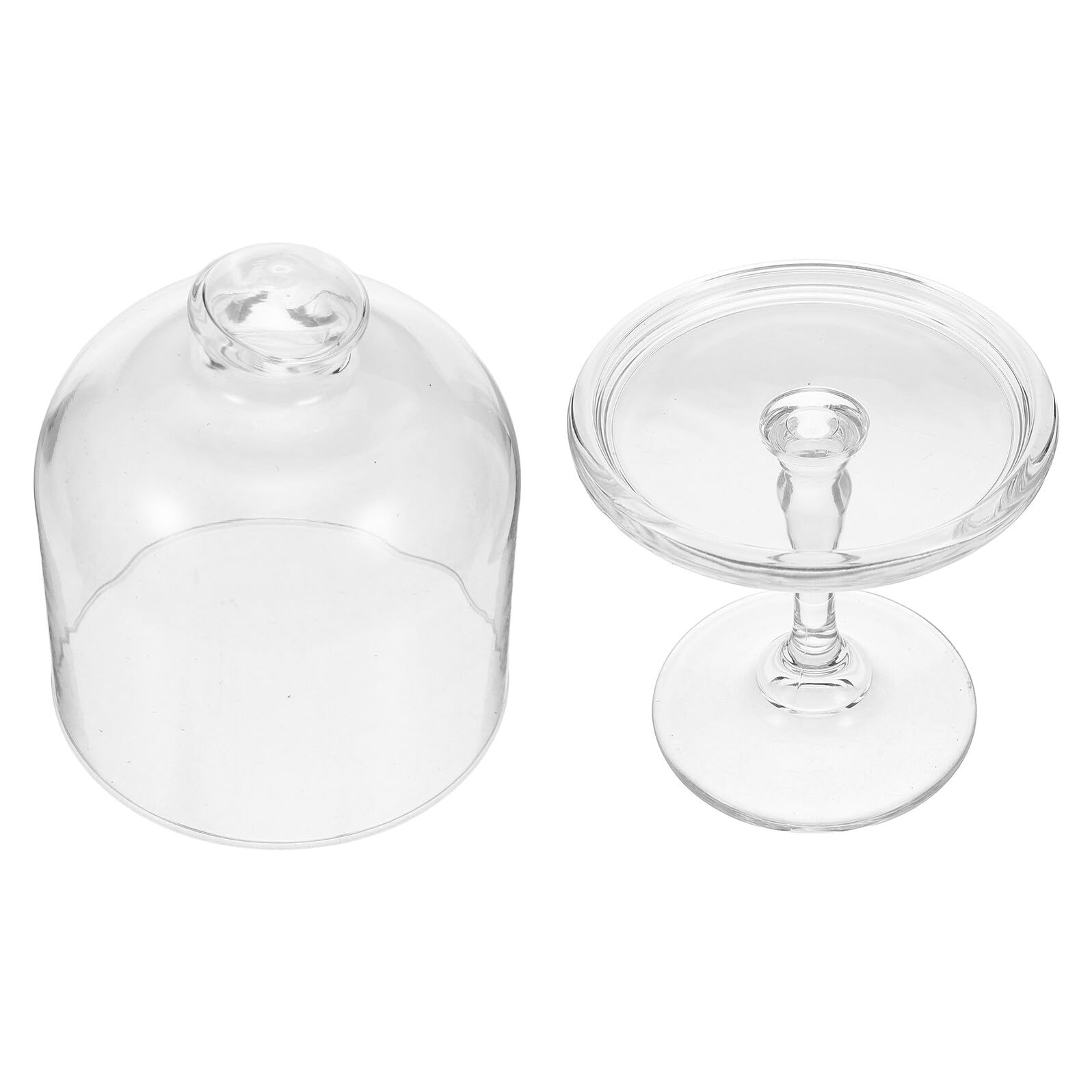 Mini Supporto per Torta Alzatina Elegante e Compatta in Vetro con Coperchio a Cupola per Dolci, per Feste a Casa e Caffetterie
