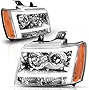 AUTOSAVER88 LED Projector Headlight Assembly Compatible with 2007-2013 Chevy Avalanche 07-14 Chevy Suburban Tahoe Replacement for SUV Pickup Truck Chrome Housing