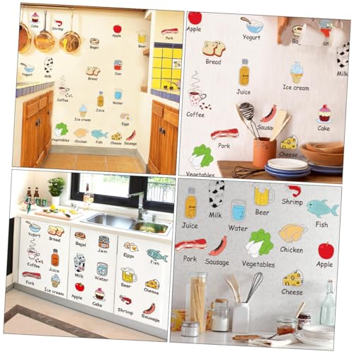 Pegatinas de comida para refrigerador de PVC, pack de 2 vinilos de cocina 6