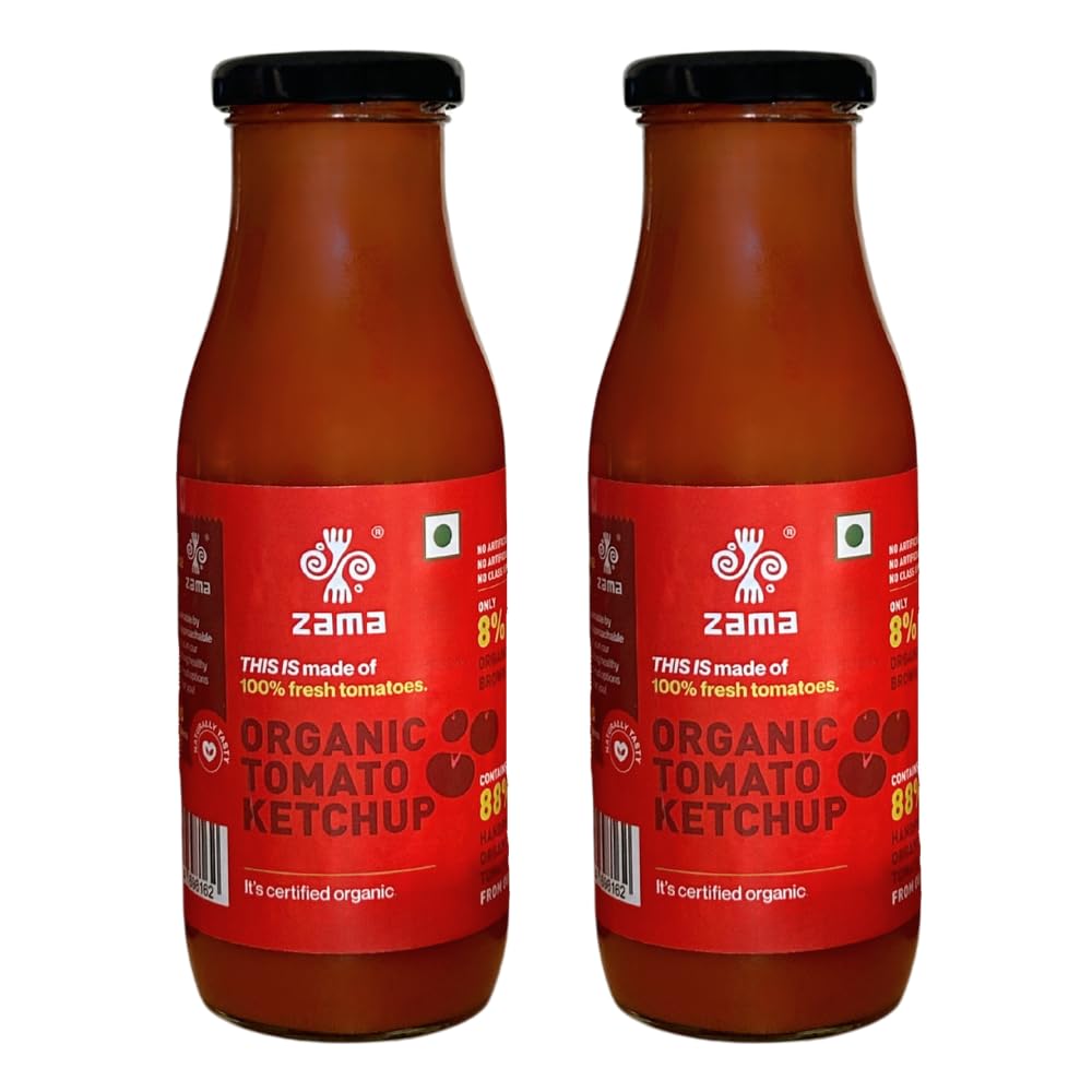 See full amazon price history chart for Zama Organics Tomato Ketchup 300g Pack of 2 Glass Bottle | Tomato Sauce | Organic ingredients | Organic Tomatoes | Tangy And Raw Flavour | Traditionally produced | No artificial Dyes and flavours Zama Organics Tomato Ketchup 300g Pack of 2 Glass Bottle | Tomato Sauce | Organic ingredients | Organic Tomatoes | Tangy And Raw Flavour | Traditionally produced | No artificial Dyes and flavours (B0BMXN36PL) Amazon Price History, Amazon Price Tracker