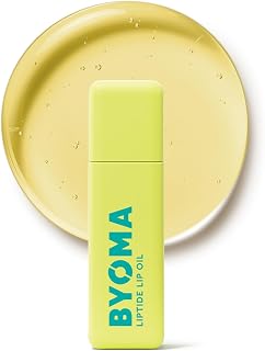 BYOMA Liptide Lip Oil: Glossy Non-Sticky Peptide Gloss with Avocado & Tamanu Oils - Plumps, Hydrates, Softens Lips 0.16oz