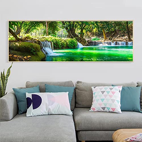 Impression sur toile paysage de forêt premium sans cadre 50x150cm - 4