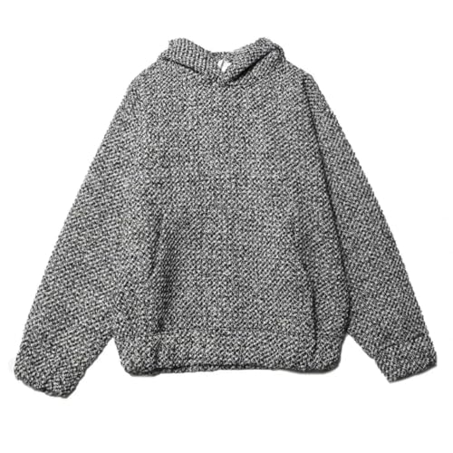 Men's Y2K Texture Hoodies Knitted Harajuku Casual Sweatshirt Oversize Trendy Vintage Hoodies With Pocket