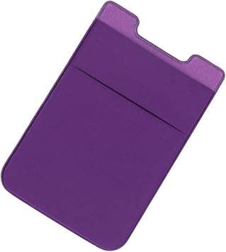 2pcs Double Layer Phone Pouch Adhesive Holder Durable Elastic Cell Phone Back Pocket Purple Stick Credit Card Wallet for Smartphones Strong Residue Grip