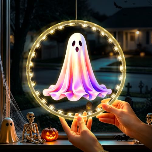 3 Pack Rechargeable Indoor Halloween Window Lights,4/6/12H Timer Function - image 2