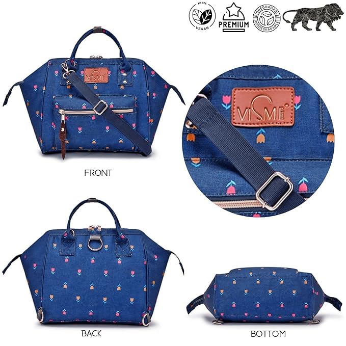 Image of VISMIINTREND Diaper Bag Combo for Mothers for Travel - Includes Mini and Large Diaper Backpack, Solid Premium Febric, Diaper Baby Bag, Maternity Hospital Handbag, Multipocket Stylish Nappy Bag for Mom