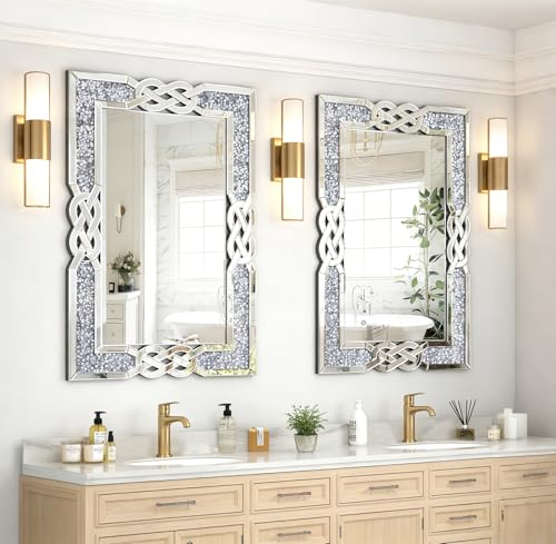 Image of Bathroom Vanity Mirrors for Over Sink, 28x39 Inche Bedroom Mirrors for Wall, Wall Mirrors Decorative for Living Room, Decorative Mirror for Decor, Entryway Wall-Mounted Mirror