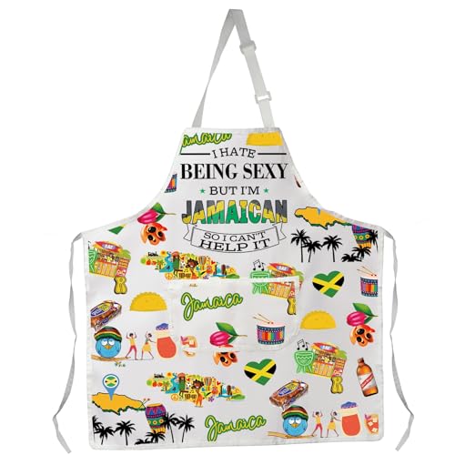 MYSOMY Delantal de cocina jamaicano, regalo de vacaciones jamaicanas, mercancía turística de Kingston, regalo de cocina, Delantal de Jamaica del Reino Unido 3, ne Size