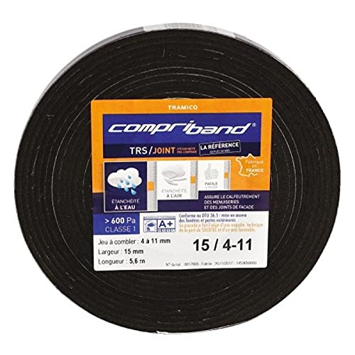 Joint adhésif Compriband TRS PC, largeur 12 mm, plage utilisation 3-9 mm, longueur 7,5 m Cover