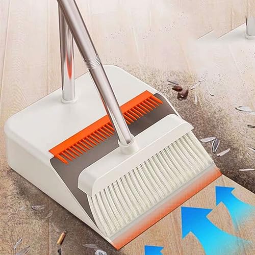SMDLG Komfortabel Weißes Besen- und Kehrschaufel-Set, stehendes Reinigungsmittel, Kehrbesen mit Kehrschaufel, Kombi-Set Praktisch – Bild 6