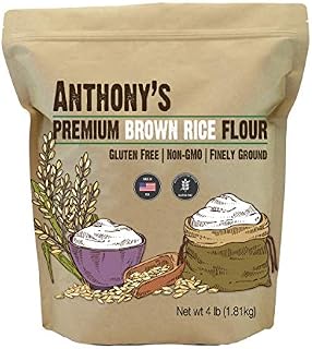 Anthony's Brown Rice Flour, 4 lb, Batch Tested Gluten Free, Product of USA
