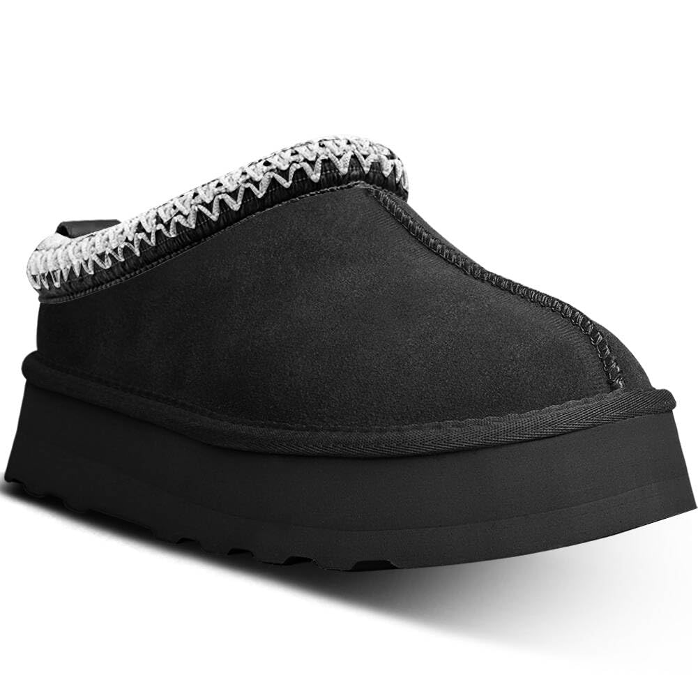 metricfalcon Mini stivali da donna con plateau, pantofole da donna, pantofole da interno, senza lacci, foderate in pile, scamosciate, stivaletti corti