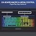 Redragon K525 RGB Backlit Membrane Gaming Keyboard with Multimedia Keys, Linear Mechanical-Feel Switch, 4 Extra On-Board Macro Keys, Dedicated Media Control, Detachable Wrist Rest