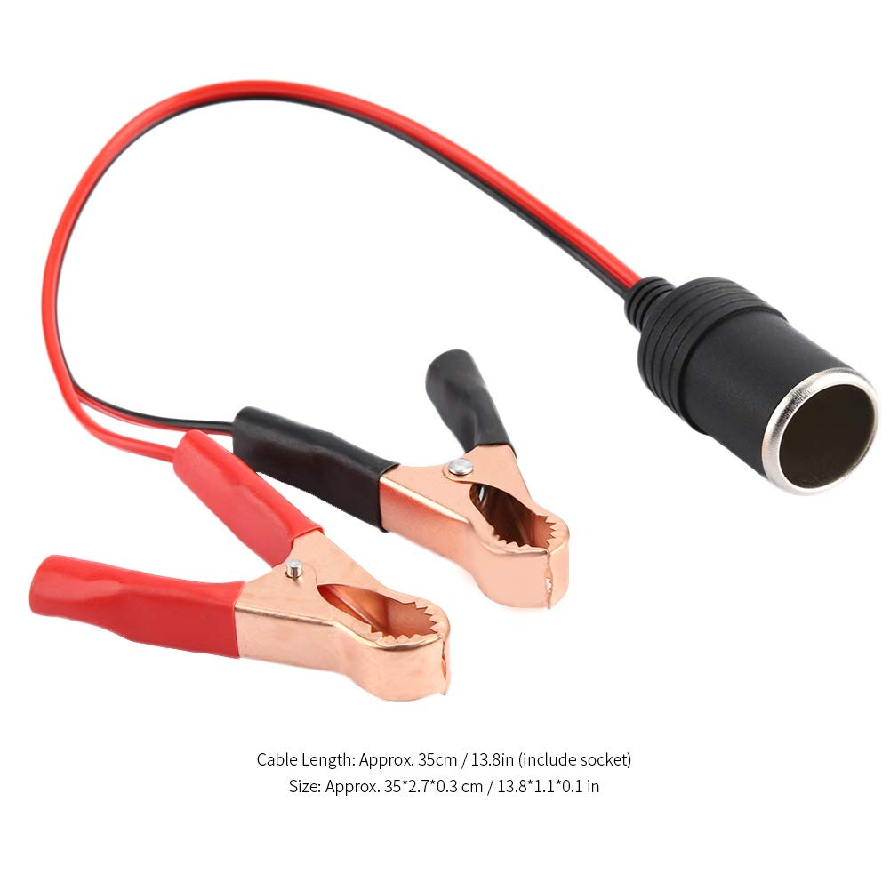 Zapalniczka Samochodowa Gniazdo żeńskie do Kabla Klipsowego 12V-24V 10A Zapalniczka żeńska Adapter Gniazda do Akumulatora Zacisk Krokodylkowy Kabel Zaciskowy