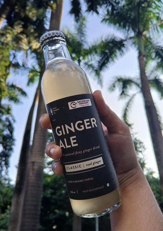 Satjeevan Organic Ginger Ale Classic, Organic Beverage, Natural Ingredients, 250ml