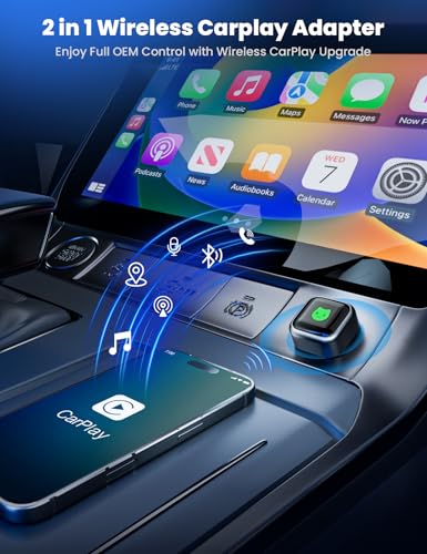 enlik 2026 Wireless CarPlay Adapter for iPhone & Android Auto, Plug & Play CarPlay Dongle, Fast Auto-Reconnect, Slim Design CarPlay with Stable Connection for iOS 10+, Android 11+, USB/USB-C - image 2