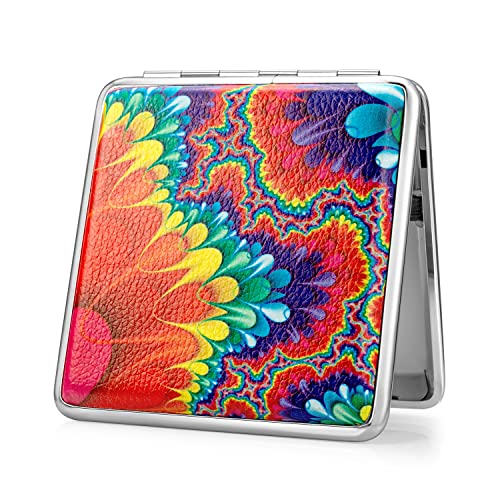 Sigarettenetui van PU-leer, metaal, voor mannen en vrouwen, slanke sigarettenbox, sigarettenetui voor 20 sigaretten, etui, voor dames en heren, klein sigarettenetui, leer (4) - Afbeelding 3