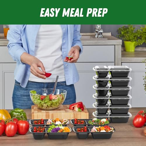 image for Dealusy 50 Pack (100-Piece) 28 oz Meal Prep Containers Reusable with L