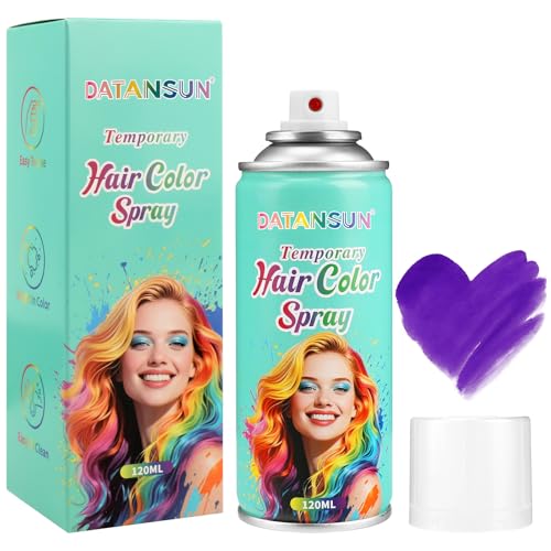 DATANSUN Temporary Hair Color Spray【Instant Color】【Skin Friendly】【Easy To Clean】【Large Capacity】Washable Hair Color Spray For Women/Men 4.06 oz,17 Purple