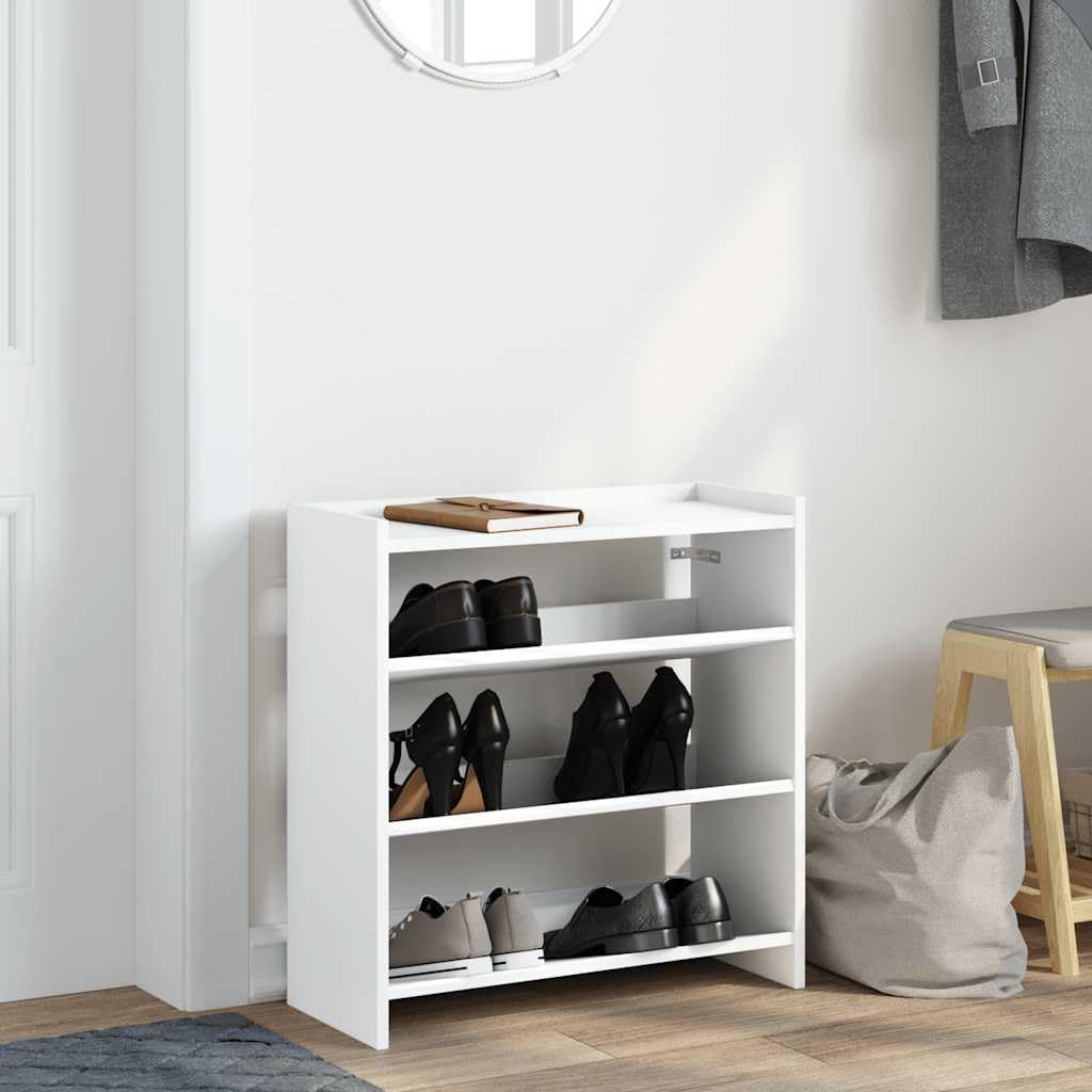 Stojak na buty, biały, 60 x 25 x 62 cm, drewno inżynieryjne