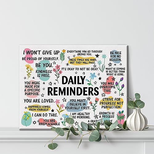 Inspirational-Daily-Reminders-Poster-Canvas-Wall-Art-for-Office-Home-Decor-Positive-Affirmation-Canvas-Print-Wall-Art-Painting-Framed-Encouragement-Gifts-Easel-Hanging-Hook-12x15-Inch