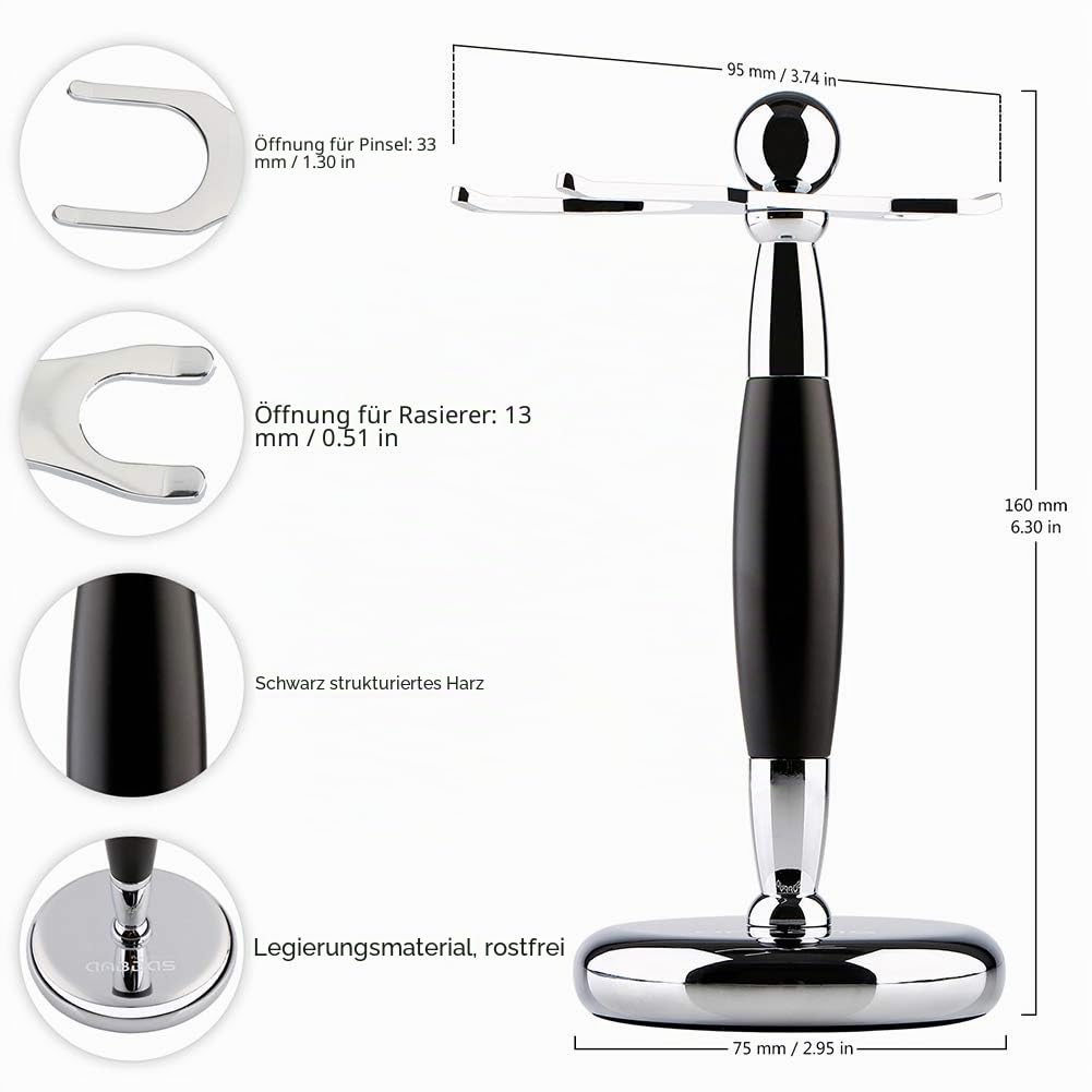 Anbbas Rasierset Nassrasur Geschenk Rasierpinsel reines Dachshaar Silberspitz Rasierpinsel Set mit Rasierständer Mach Fusion Rasierhobel Nassrasierer Sicherheitsrasierer