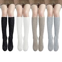 Kotashion Women Fluffy Warm Knee-High Socks Winter Socks Fuzzy Thick Soft Socks Long Cosy Thermal Ladies Socks for Ladies Girls Christmas Birthday Gifts, Multipack