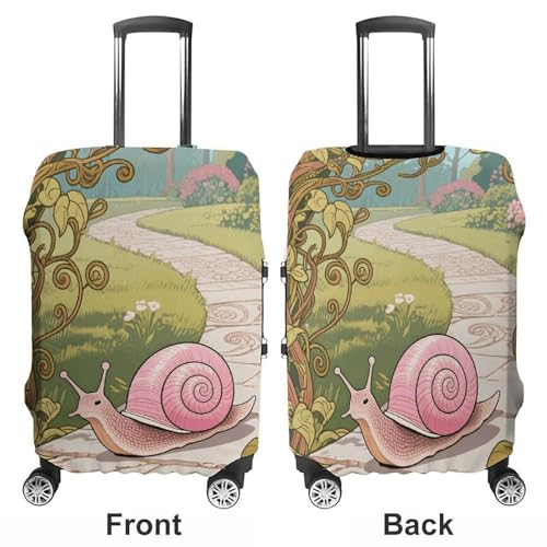 Snail (Art Nouveau) Elastic Luggage Cover Suitcase Protector for 19-32 Inch Suitcases | Universal Stretchable Travel Bag Cover | Anti-Scratch, Washable with Zipper Closure XL3