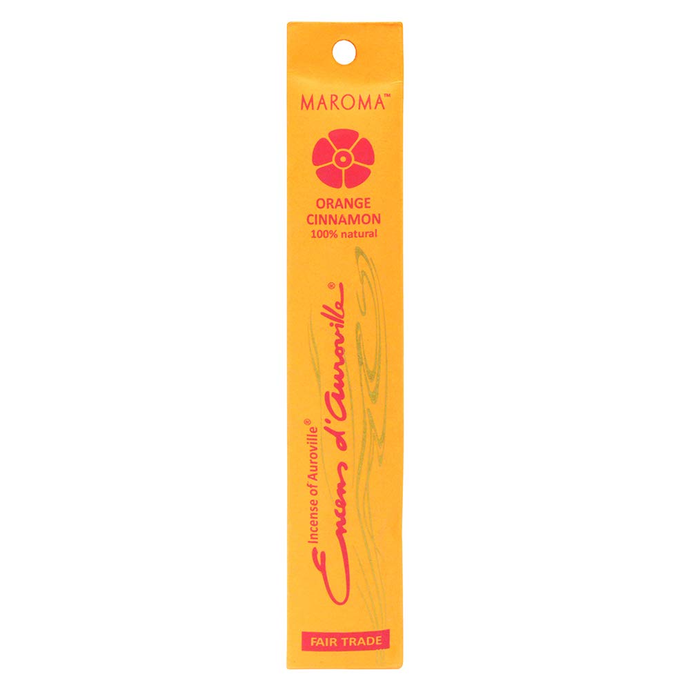 Maroma Encens d'Auroville - Stick Incense - Orange Cinnamon - 1 Pack of 10 Sticks
