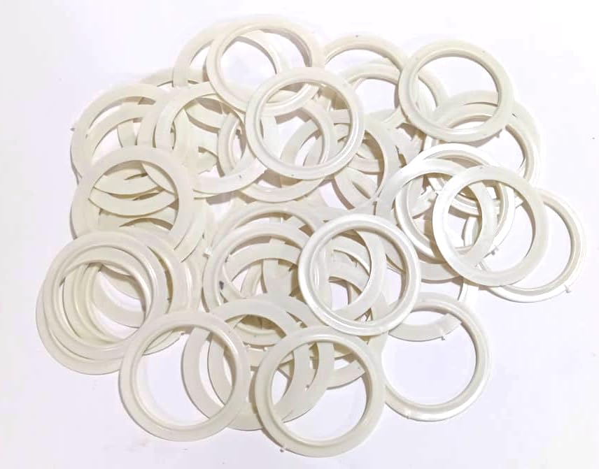 Hesch 9 Florescent Silver Color Eyelet Curtain Rings with Eyelet Washers, Lock - Pack of 25 4