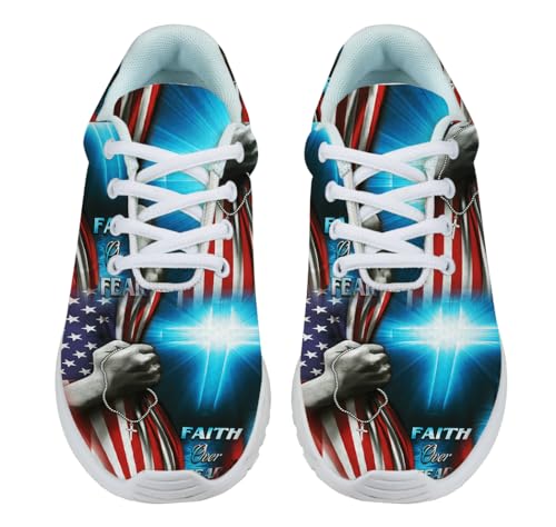 Faith Over Fear Shoes for Women Men Trail Running Casual Fashion Sneakers Slip-on Tennis Shoes