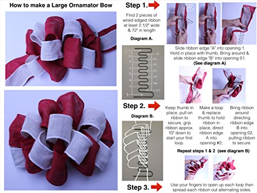 Ornamator Crafting Tool; Large Size. 8" X 3" Reusable Green Wire Tool, Make Diy Bows, Wreaths, Decorations & Secure Ornaments #TOP1