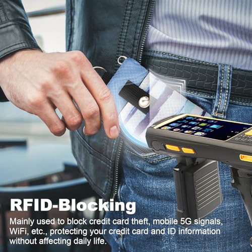 Image of Minimalist RFID Wallet with Lanyard, Multi-functional ID Case with 2 Zipper Pockets and Key Chain for Men and Women, Tactical Badge Pouch Cards Holder, Coin Purse for Travel Sports - Two-Tone