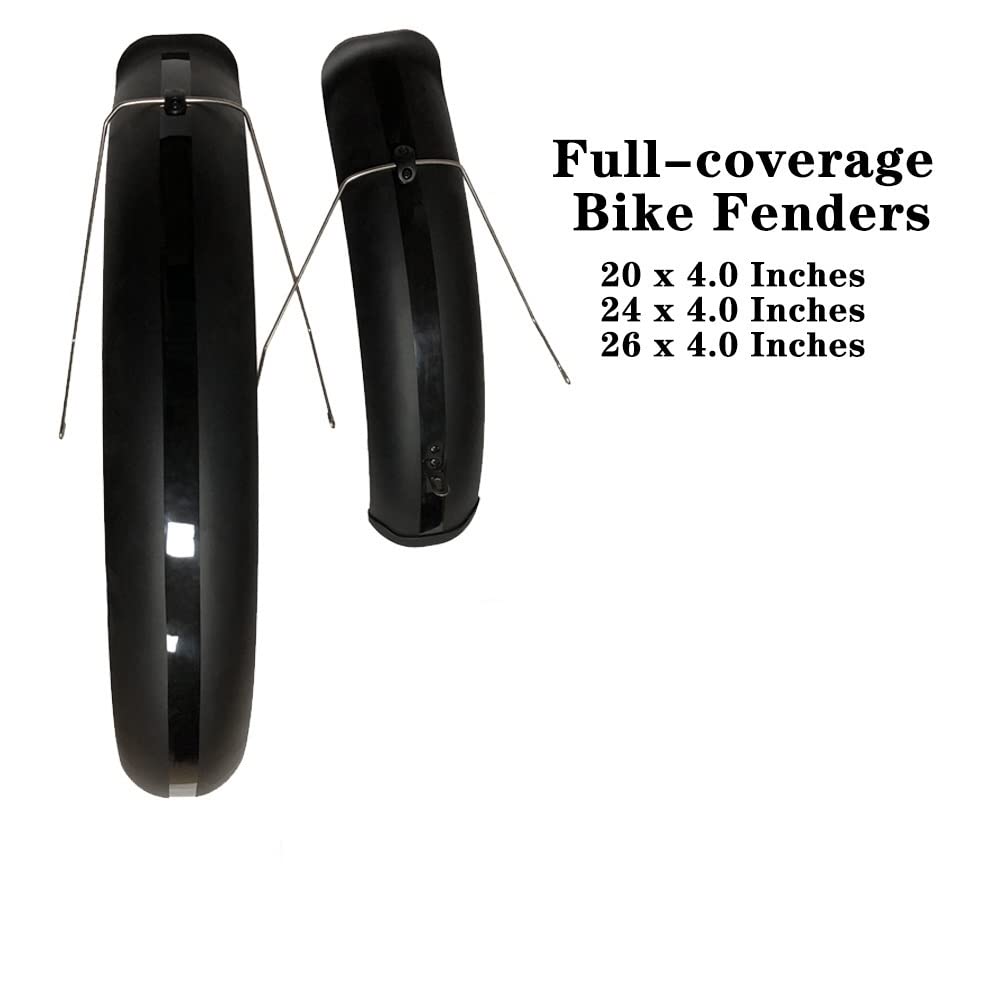 Guardabarros para Bicicleta, Guardabarros, Juego de Guardabarros para neumáticos Anchos de 24/26/20" x 4.0, Plegables, para Nieve y Playa, Accesorios de Ciclismo (nuevos, Naranjas, 26 x 4.0)