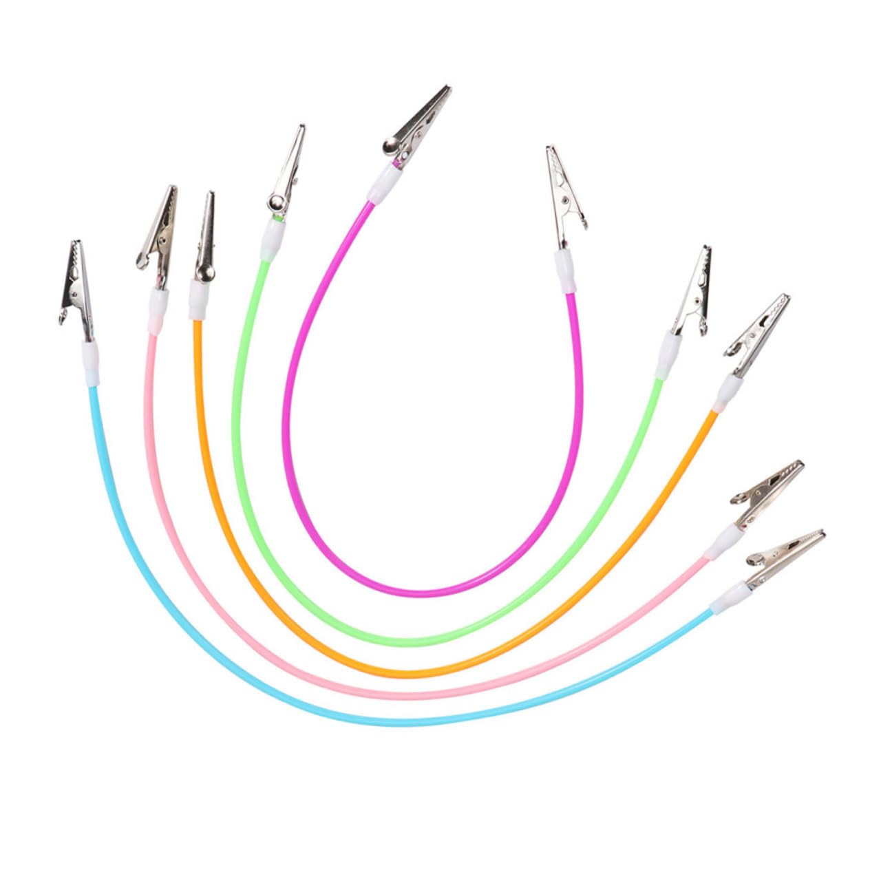 KOMBIUDA Flexible Silicone Napkin Clip Set 5pcs Bib Holders for Children Adults Towel Clip Face Mask Lanyard Safe Easy to Carry Random Colors