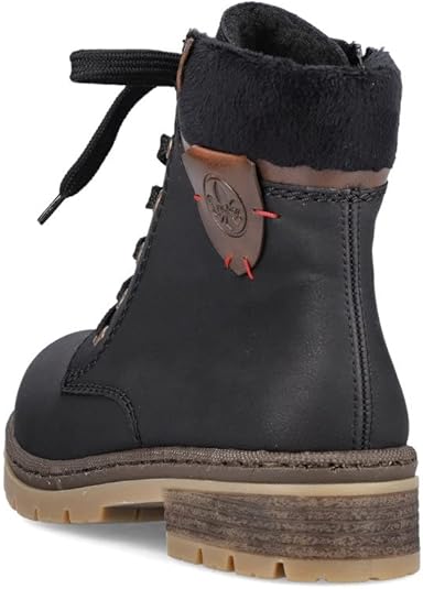 Rieker DAMES Enkellaarzen Y7418, Vrouwen Veterlaarsjes,laarzen,chukka boot,korte laarzen,veterschoenen,Zwart (schwarz / 00),39 EU / 6 UK