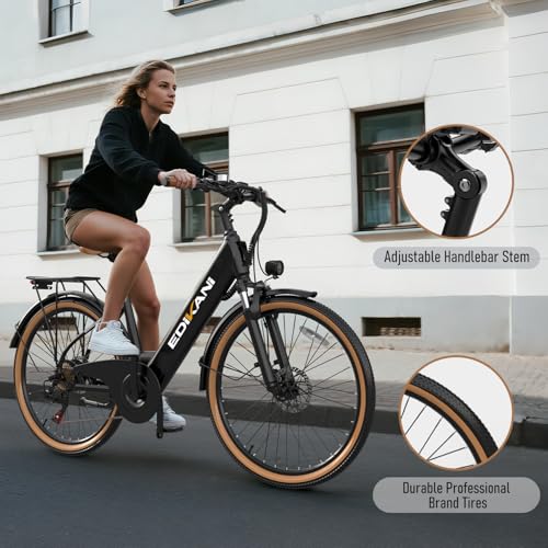 EDIKANI Electric Bike for Adults 25MPH 1500W Peak 26″