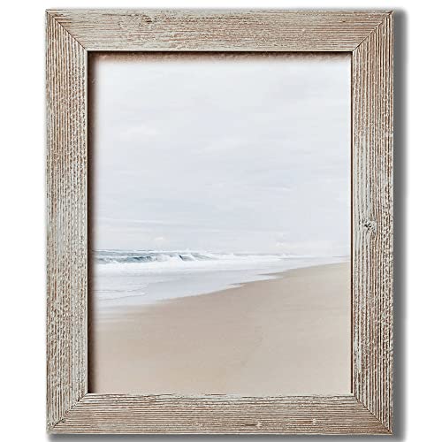 SIBERIAN HERITAGE 11x14 Picture Frame - Barnwood Picture Frames for Rustic Home Decor - Made from 100% Reclaimed Wood - WHITEWASH - Outside Photo Frame Size 13x16x1.5 Inch