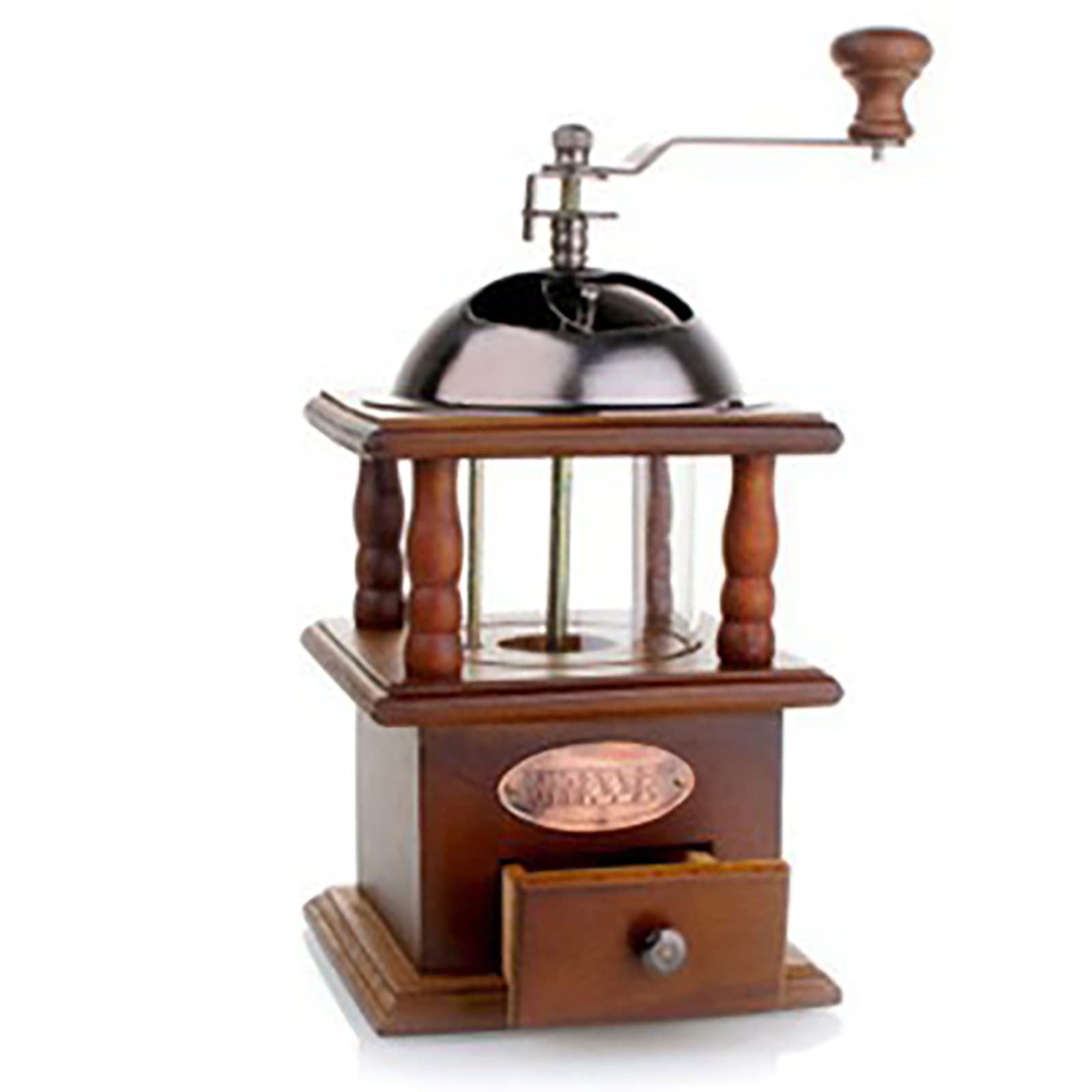 Molinillo de café manual de madera, grano de café, especias, vintage, molino de café ajustable, molino de cerámica marrón