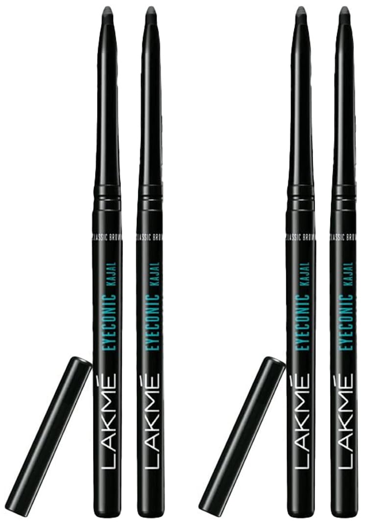 LAKMÉ Eyeconic Black Kajal 0.35 G (Combo Pack Of 4) Matte Kohl Liner In A Twist Up Pencil - Waterproof, Smudge Proof & Long Lasting Eye Makeup-image-12