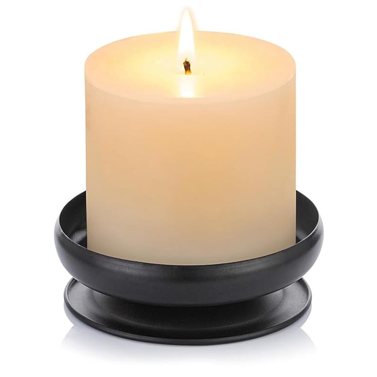 2 stuks metalen kandelaars met doorn 1 cm, 10 cm kaarsenbord zwart moderne decoratieve kaarsenhouder stompkaarsenhouder ijzer voor bruiloft Kerstmis communie doopkaarsen