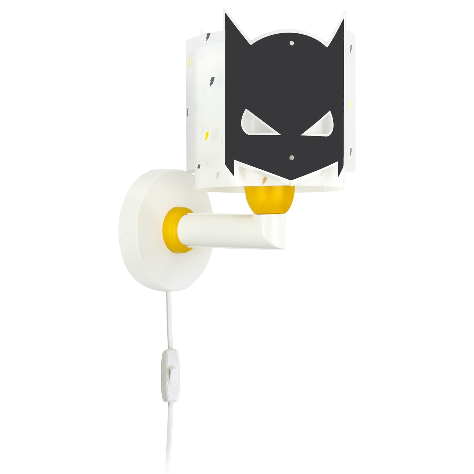Dalber Lámpara Aplique Pared Infantil Dark Hero | Lámpara aplique de pared con instalación directa a la corriente o mediante cable con interruptor incluido.