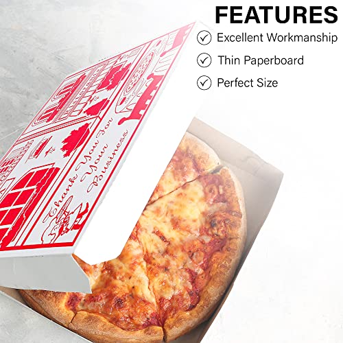 Mt Products 10" Length X 10" Width X 2" Depth Lock Corner Clay Coated Thin Pizza Box (10 Pieces) - Made In The Usa #TOP4