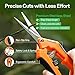 VIVOSUN 6.5 Inch Gardening Scissors Hand Pruner Pruning Shear with Straight Stainless Steel Blades Orange 1-Pack