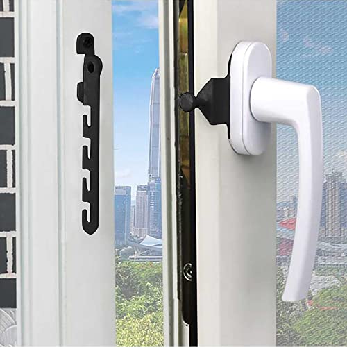 Lxoraziy 2 Stück Fensterfeststeller für Kippfenster, 18 cm Fensterstopper Metall, Zuschlagschutz, Fensterriegel zum Einstellen der Fensteröffnung(Weiß)